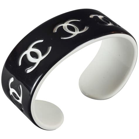 chanel black and white resin cuff|Chanel cuff cheap.